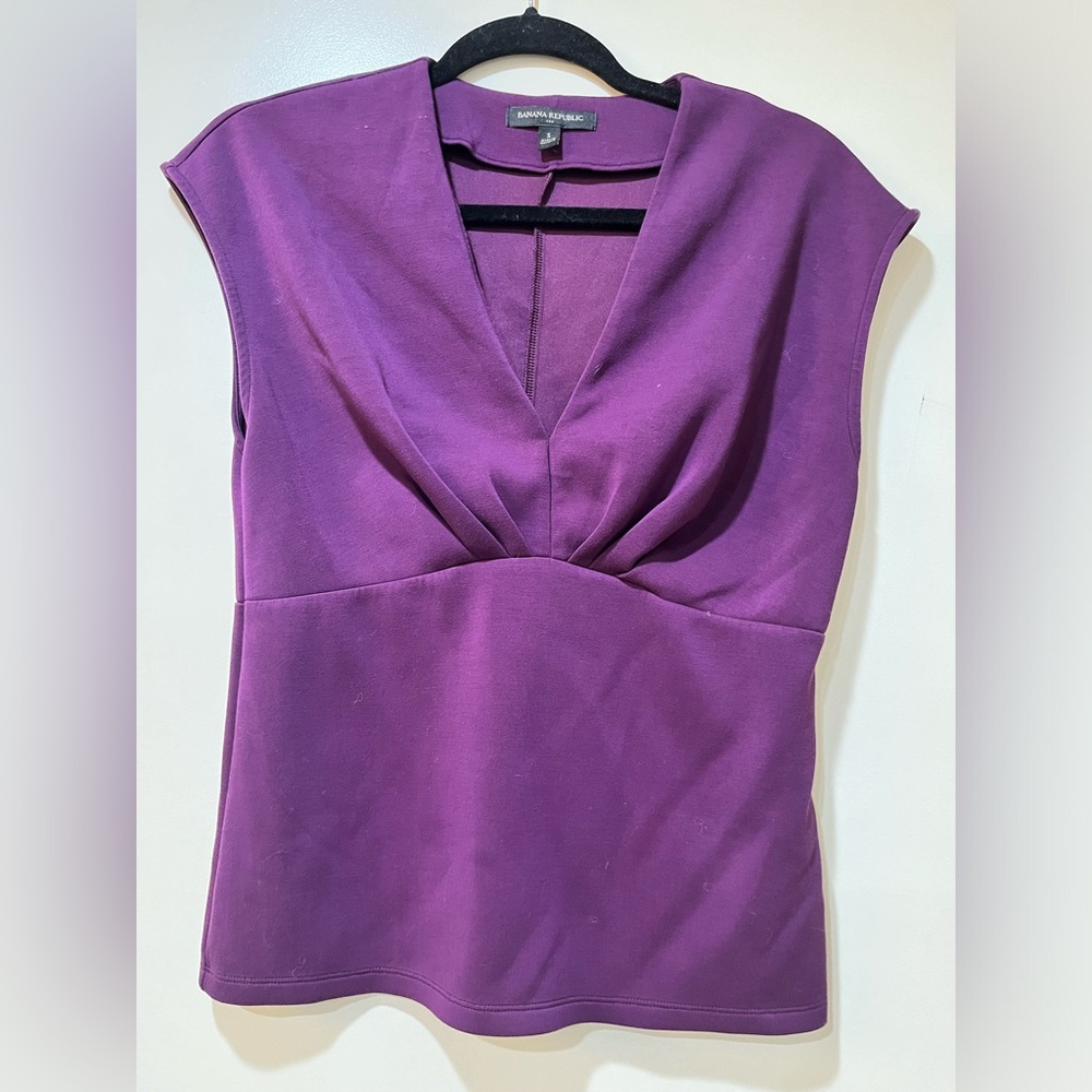 Pleated Wine Scuba Top